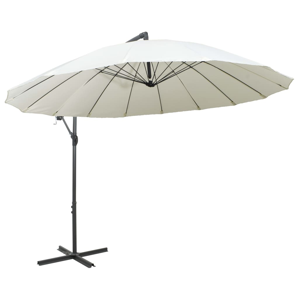Vidaxl zweefparasol met aluminium paal 3 m wit
