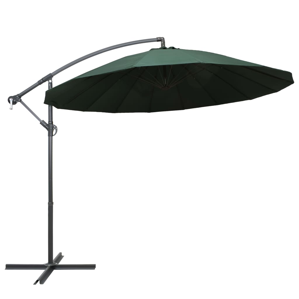 VidaXL Zweefparasol met aluminium paal 3 m groen