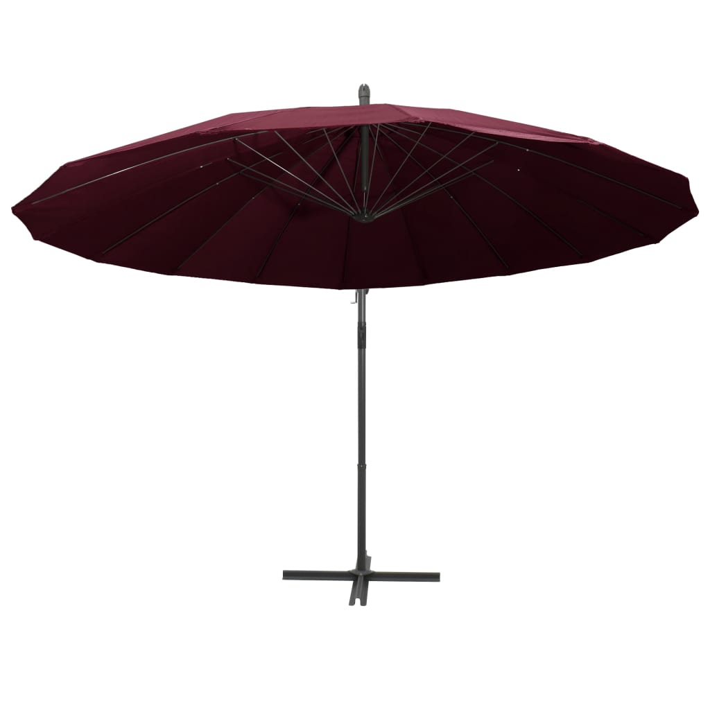 Vidaxl zweefparasol met aluminium paal 3 m bordeauxrood