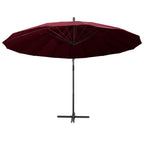 Vidaxl zweefparasol met aluminium paal 3 m bordeauxrood