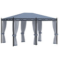 VidaXL Prieel met horren 3x4 m staal antraciet
