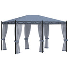 VidaXL Prieel met horren 3x4 m staal antraciet