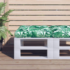 VidaXL Palletkussen 50x50x12 cm stof bladpatroon