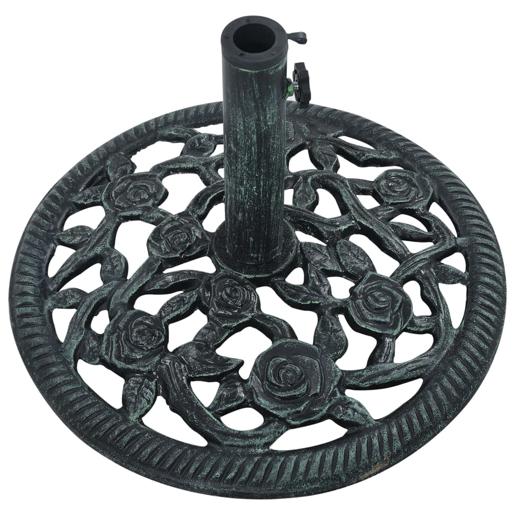 Vidaxl parasolvoet 9 kg 40 cm gietijzer groen