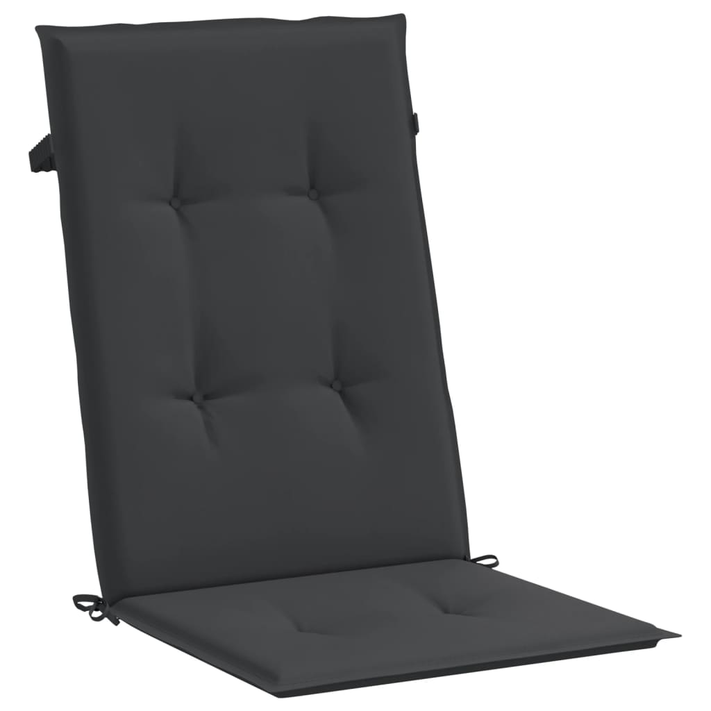 Vidaxl tuinstoelkussens 2 st hoge rug 120x50x3 cm stof zwart