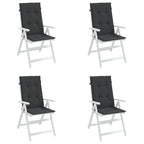 Vidaxl tuinstoelkussens 4 st hoge rug120x50x3 cm stof zwart