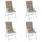 Vidaxl tuinstoelkussens 4 st hoge rug120x50x3 cm stof taupe