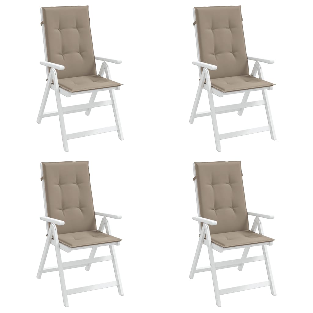 Vidaxl tuinstoelkussens 4 st hoge rug120x50x3 cm stof taupe