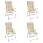 Vidaxl tuinstoelkussens 4 st hoge rug120x50x3 cm stof beige