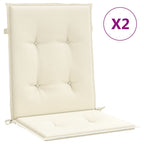 Vidaxl tuinstoelkussen lage rug 2 st 100x50x3 cm oxford stof crème