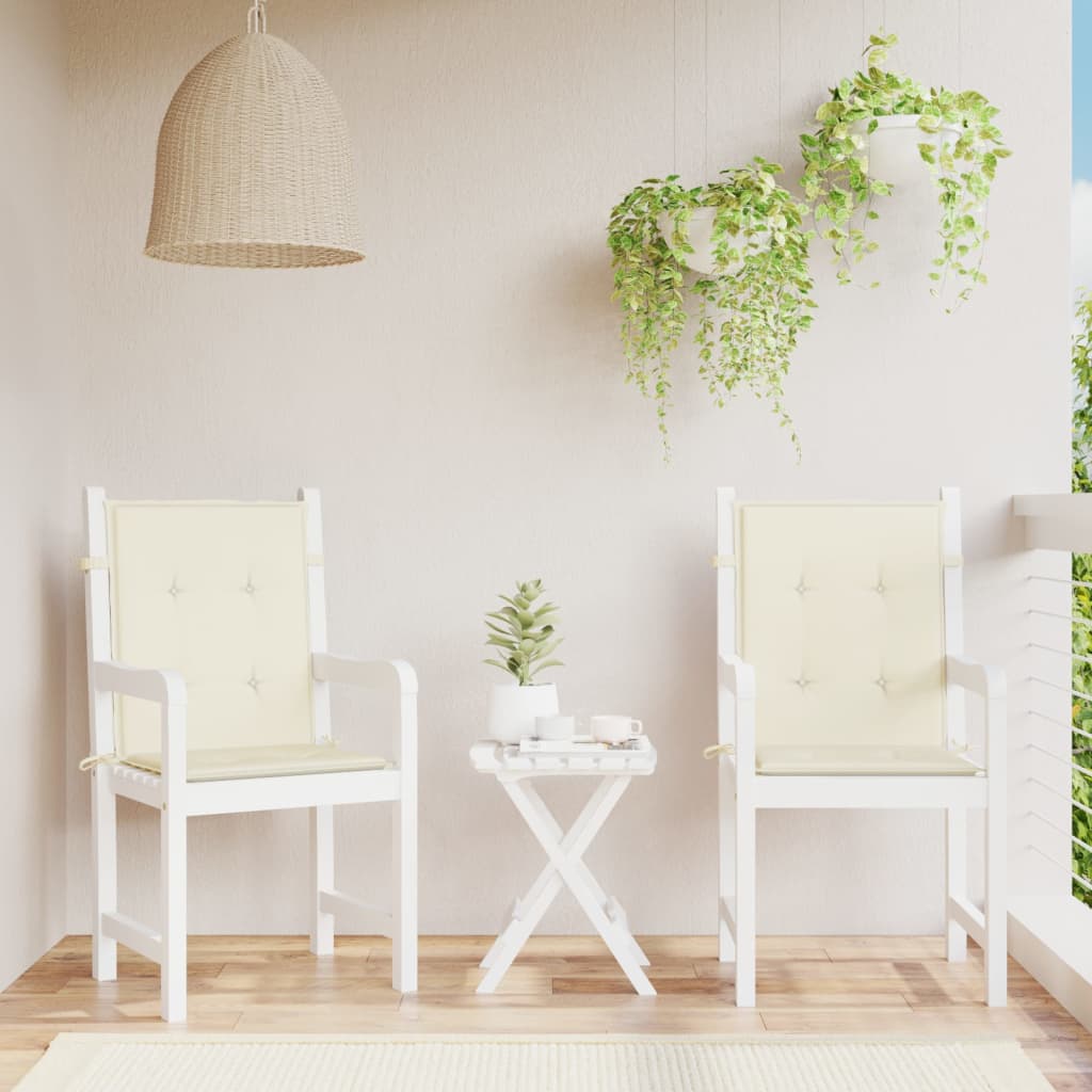Vidaxl tuinstoelkussen lage rug 2 st 100x50x3 cm oxford stof crème