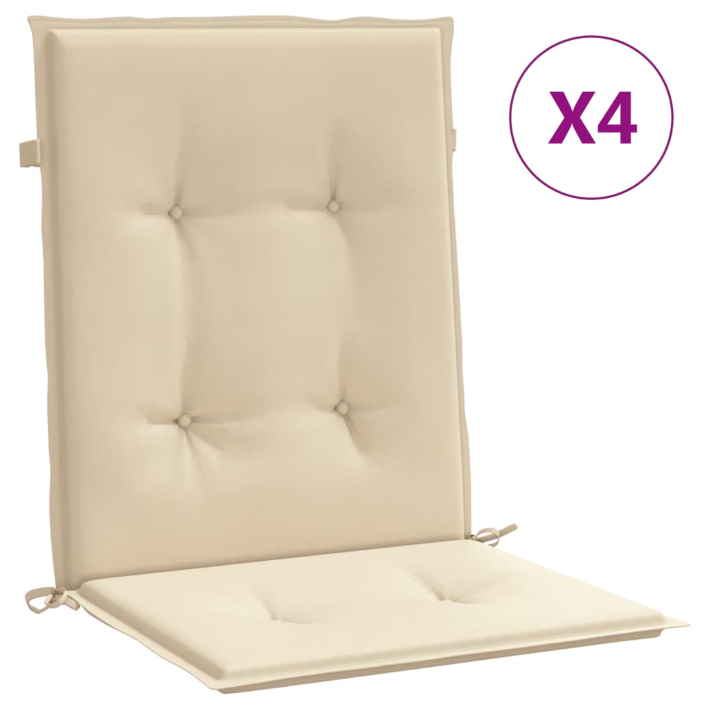 Vidaxl tuinstoelkussens lage rug 4 st 100x50x3 cm oxford stof beige