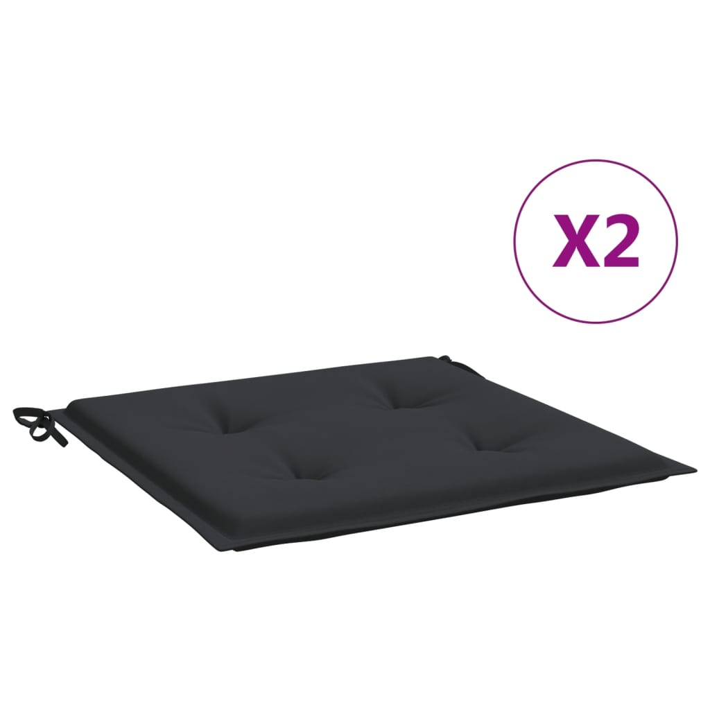 Vidaxl tuinstoelkussens 2 st 50x50x4 cm oxford stof zwart