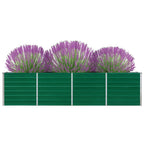 Vidaxl plantenbak verhoogd 320x40x77 cm gegalvaniseerd staal groen