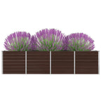 Vidaxl plantenbak verhoogd 320x40x77 cm gegalvaniseerd staal bruin