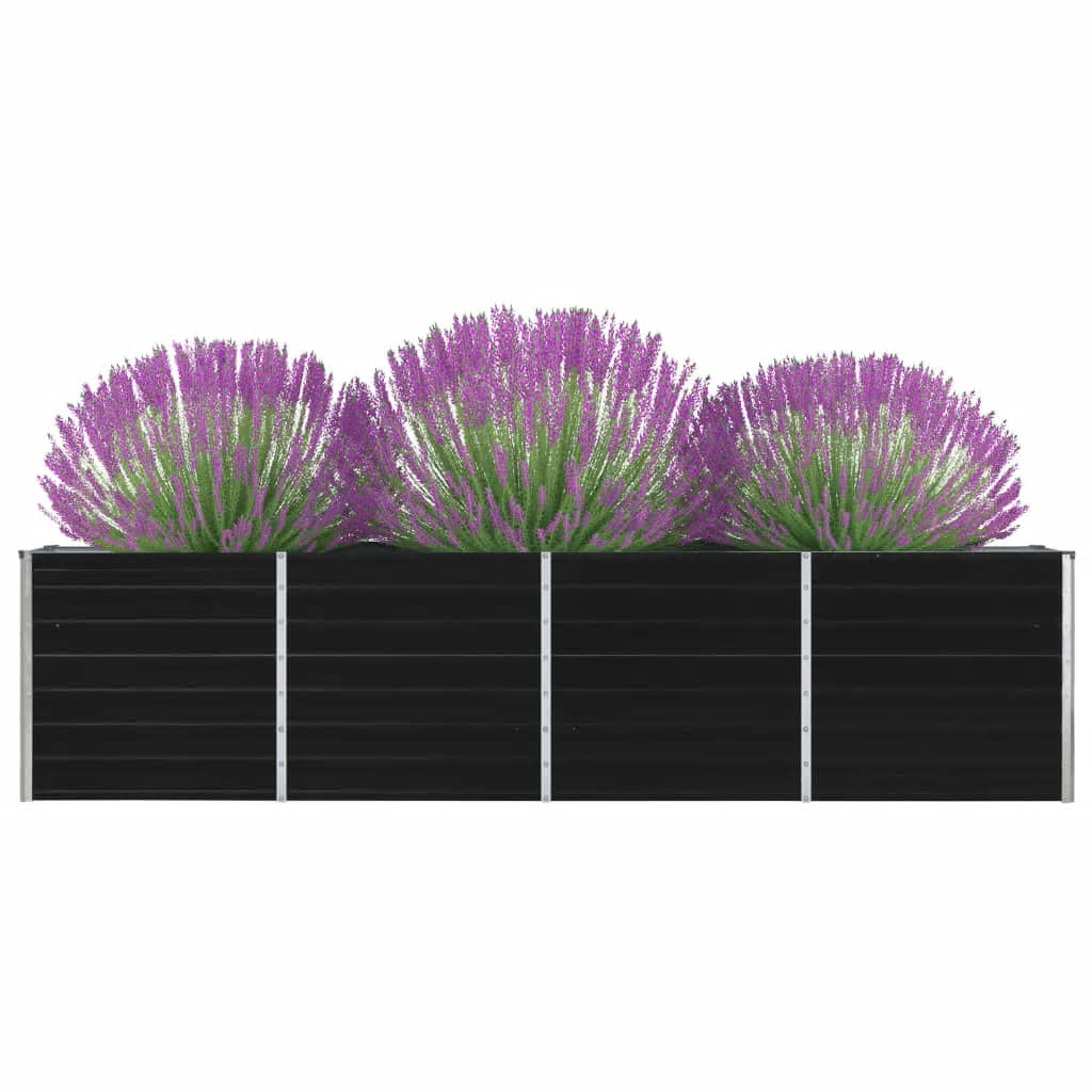 Vidaxl plantenbak verhoogd 320x40x77 cm gegalvaniseerd staal antraciet