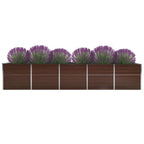 Vidaxl plantenbak verhoogd 400x80x45 cm gegalvaniseerd staal bruin