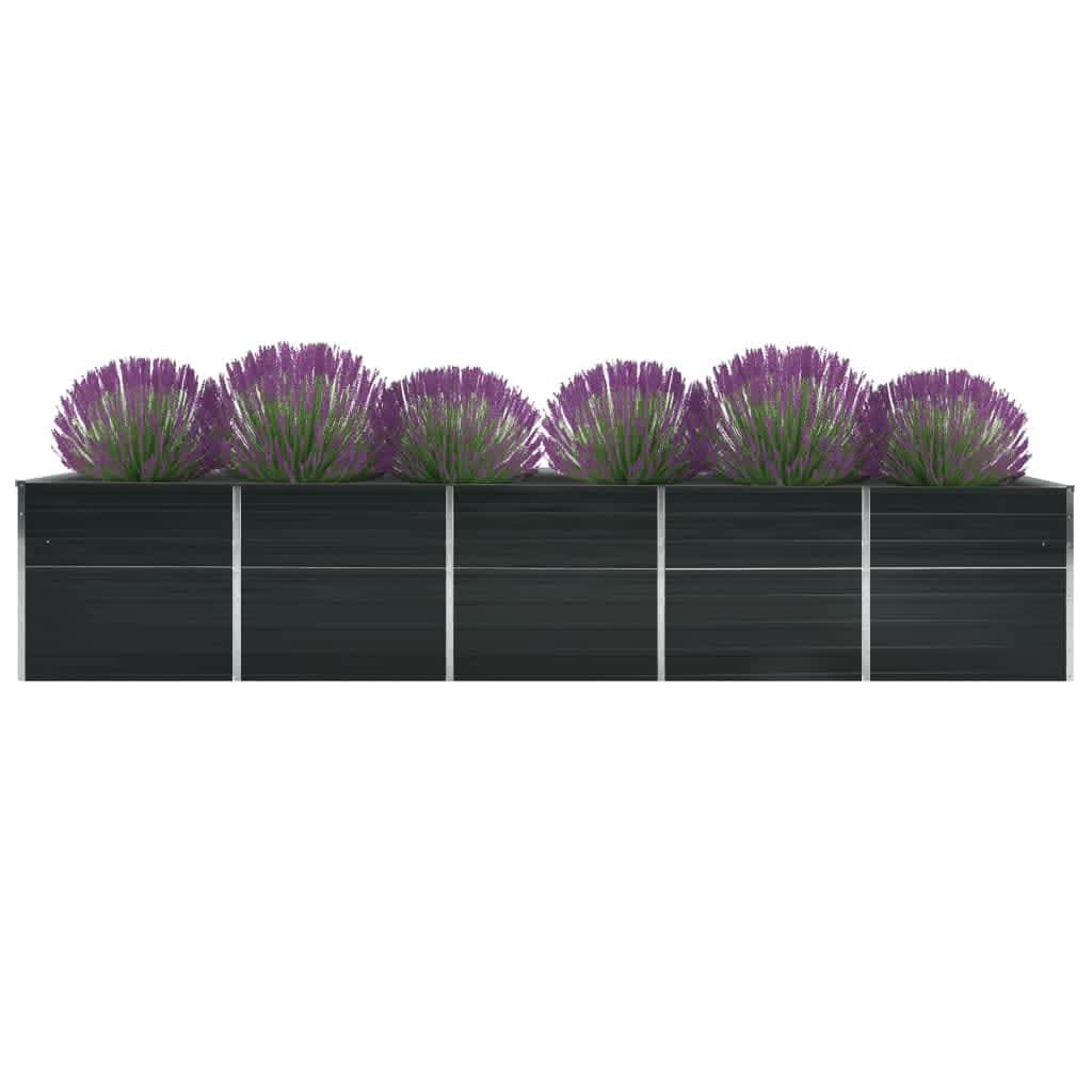 Vidaxl plantenbak verhoogd 400x80x45 cm gegalvaniseerd staal antraciet