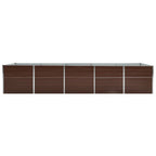 Vidaxl plantenbak verhoogd 400x80x77 cm gegalvaniseerd staal bruin