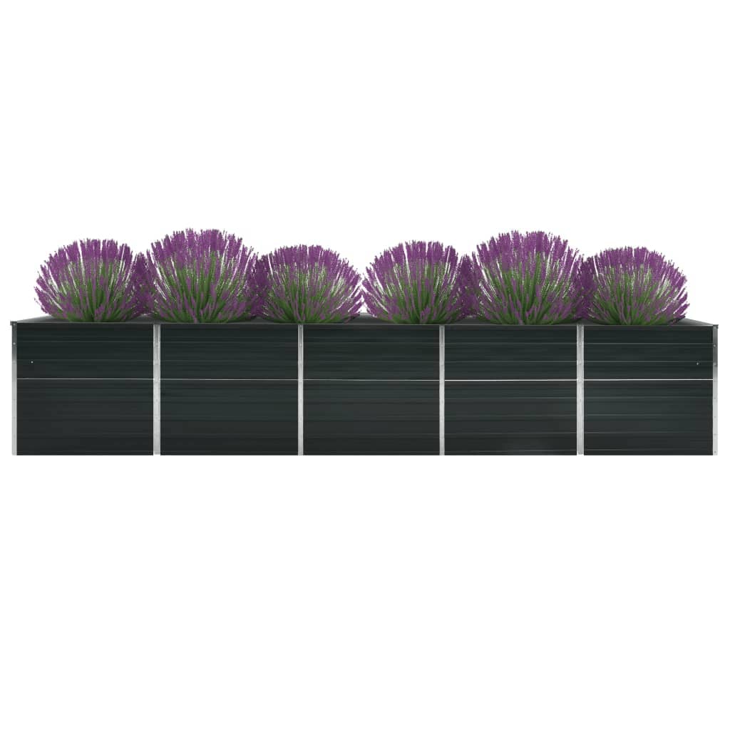 Vidaxl plantenbak verhoogd 400x80x77 cm gegalvaniseerd staal antraciet