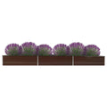 Vidaxl plantenbak verhoogd 480x80x45 cm gegalvaniseerd staal bruin