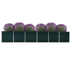Vidaxl plantenbak verhoogd 480x80x77 cm gegalvaniseerd staal groen