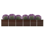 Vidaxl plantenbak verhoogd 480x80x77 cm gegalvaniseerd staal bruin