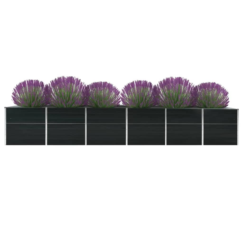 Vidaxl plantenbak verhoogd 480x80x77 cm gegalvaniseerd staal antraciet