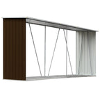 Vidaxl haardhoutschuur 330x84x152 cm gegalvaniseerd staal bruin