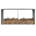 Vidaxl haardhoutschuur 330x92x153 cm gegalvaniseerd staal groen