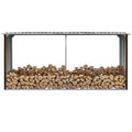 Vidaxl haardhoutschuur 330x92x153 cm gegalvaniseerd staal bruin