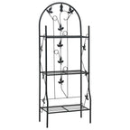 Vidaxl plantenrek 3-laags 52x28x128 cm ijzer zwart