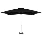 Vidaxl zweefparasol met aluminium paal 250x250 cm zwart