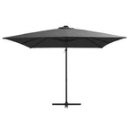 Vidaxl zweefparasol met led en stalen paal 250x250 cm antracietkleurig