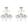 Vidaxl kroonluchters kristal 2 st elegant wit