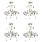 Vidaxl kroonluchters kristal 4 st elegant wit