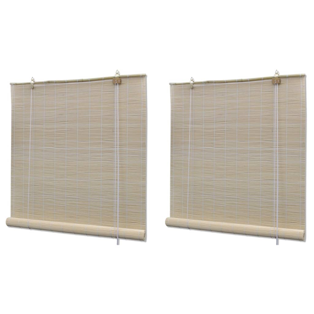 Vidaxl rolgordijnen 2 st 120x160 cm bamboe natuurlijk