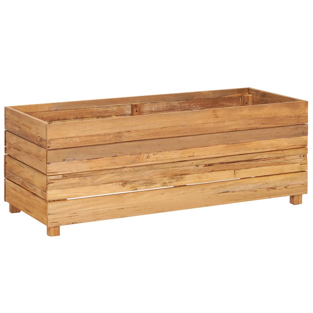 Vidaxl plantenbak verhoogd 100x40x38 cm gerecycled teakhout en staal