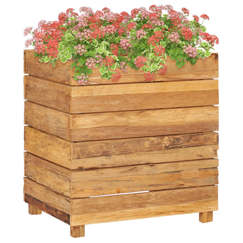 Vidaxl plantenbak verhoogd 50x40x55 cm gerecycled teakhout en staal