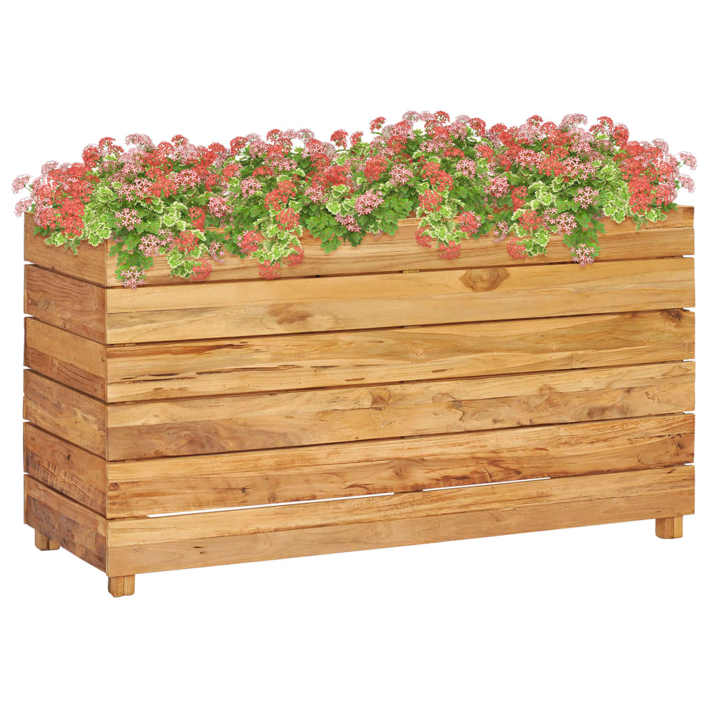 Vidaxl plantenbak verhoogd 100x40x38 cm gerecycled teakhout en staal