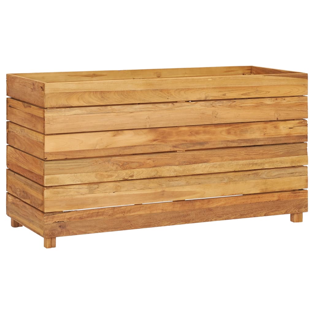 Vidaxl plantenbak verhoogd 100x40x38 cm gerecycled teakhout en staal