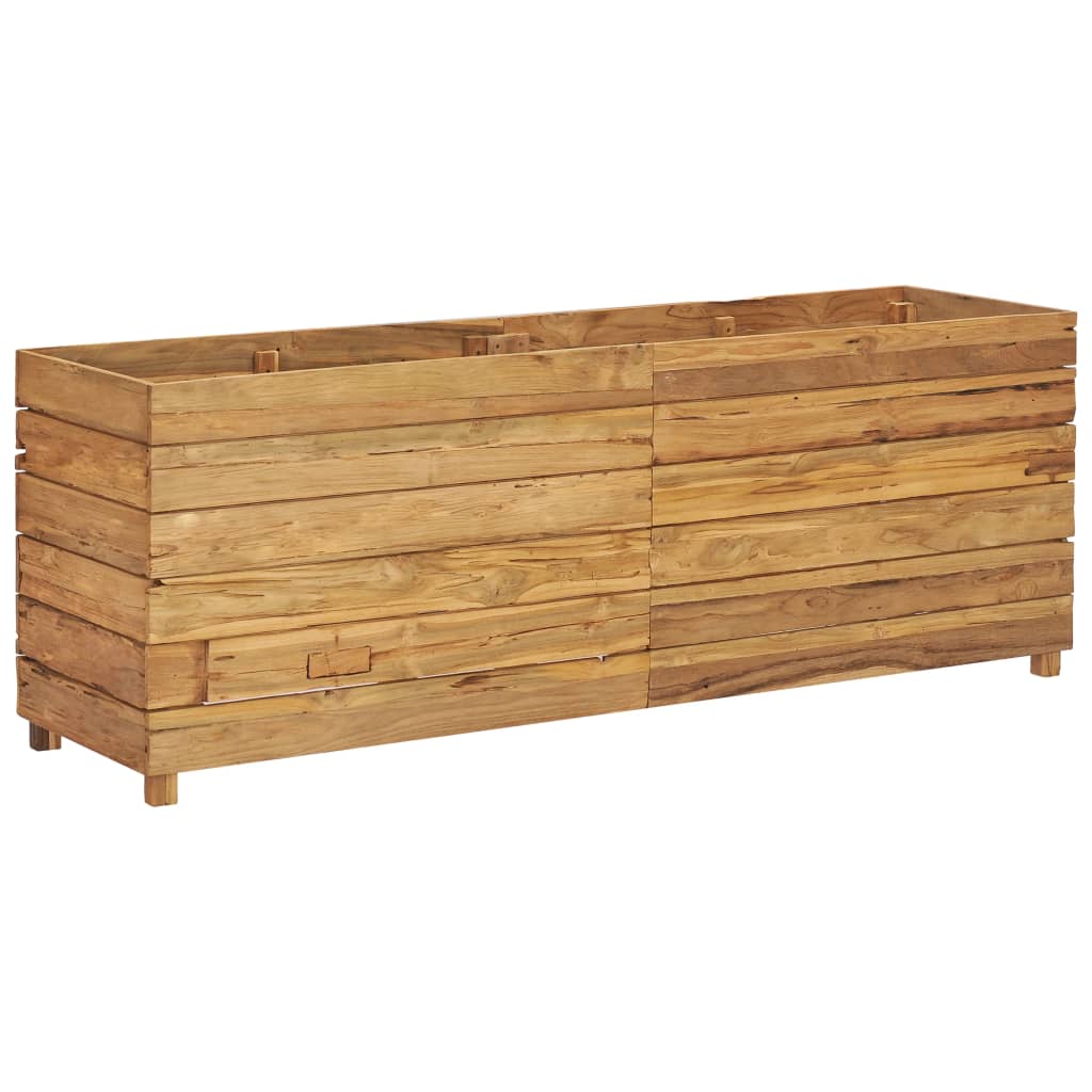 Vidaxl plantenbak verhoogd 150x40x55 cm gerecycled teakhout en staal