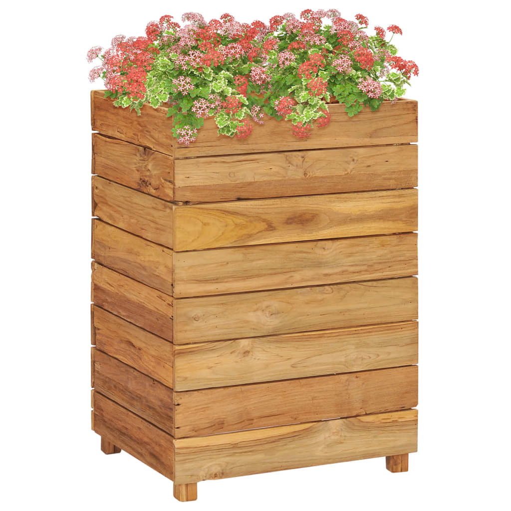 Vidaxl plantenbak verhoogd 50x40x72 cm gerecycled teakhout en staal