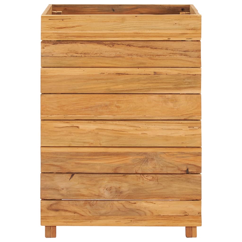 Vidaxl plantenbak verhoogd 50x40x72 cm gerecycled teakhout en staal
