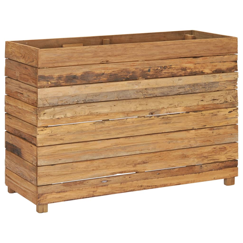 Vidaxl plantenbak verhoogd 100x40x72 cm gerecycled teakhout en staal
