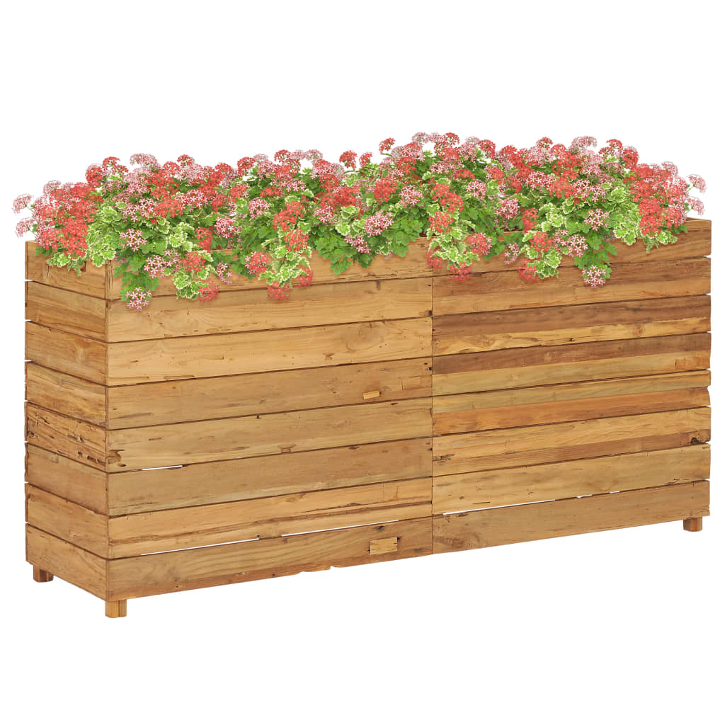 VidaXL Plantenbak verhoogd 150x40x72 cm gerecycled teakhout en staal