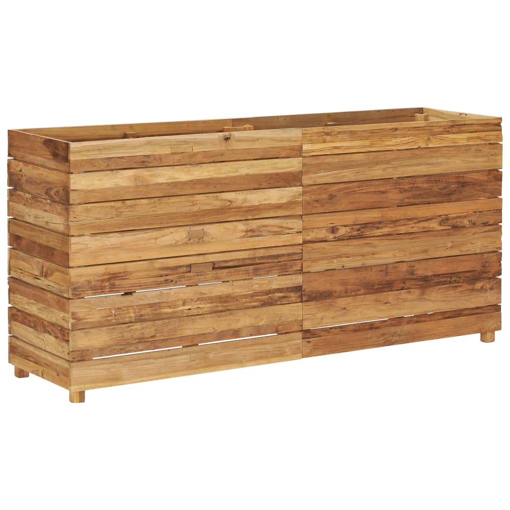 VidaXL Plantenbak verhoogd 150x40x72 cm gerecycled teakhout en staal