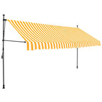 Vidaxl luifel handmatig uitschuifbaar met led 400 cm wit en oranje