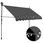 Vidaxl luifel handmatig uitschuifbaar met led 250 cm antracietkleurig