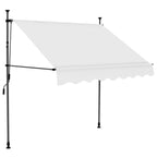Vidaxl luifel handmatig uitschuifbaar met led 150 cm crèmekleurig